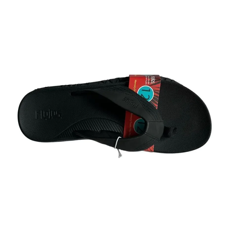 NWT Flojos Men's Flip Flop Sandal, Black, Size 12, Beach, Pool, Summer